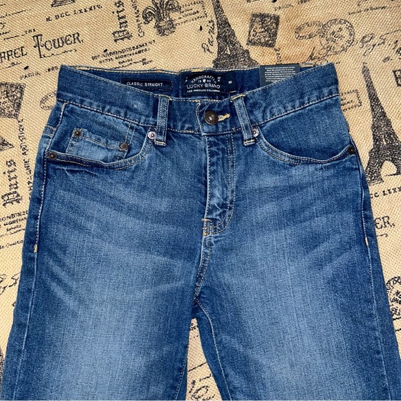 Lucky Brand NWT! Boy'S Blue Wash Adjustable Waist Classic Straight Jeans Size 8 - Picture 6 of 14